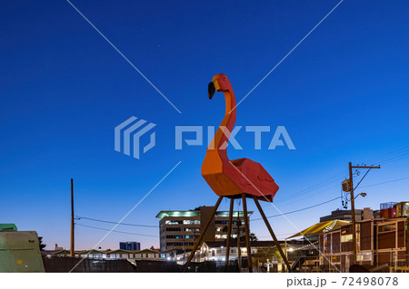 Flamingo art statue near Container Park 72498078