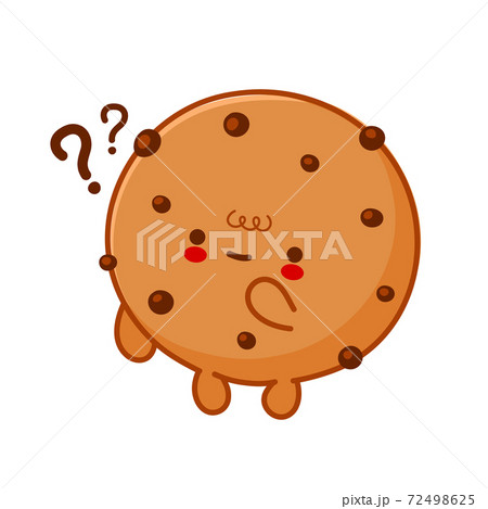 Cute funny cookie with chocolate chips 72498625