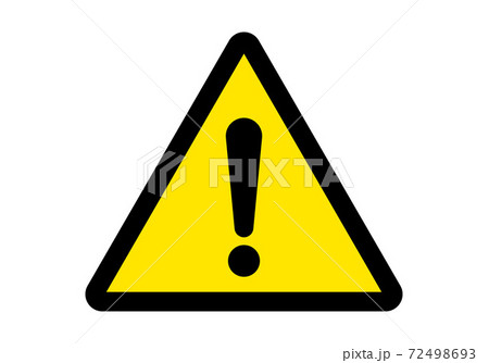 Attention sign or warning caution exclamation sign, danger alert vector yellow triangle 72498693