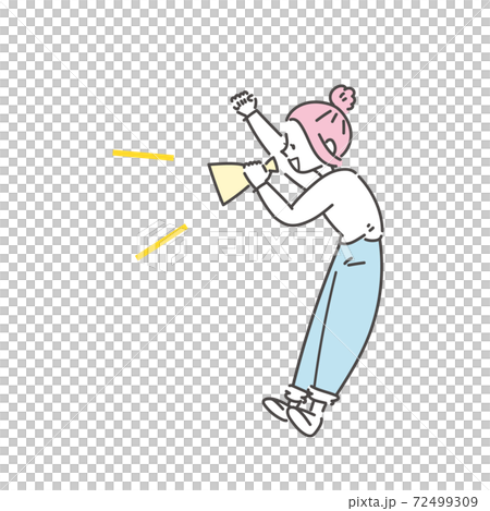 応援する女性のイラスト 72499309