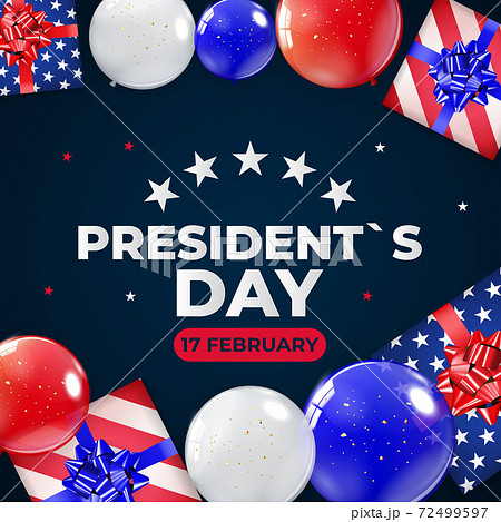 Holiday Background with Balloons for USA President s Day poster, banner, advertisment, promotion. Vector Illustration EPS10 72499597