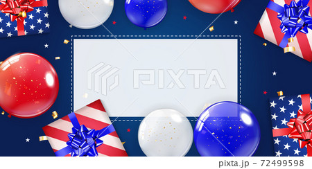 Holiday Background with Balloons for USA poster, banner, advertisment, promotion and birthday card or invitation. Vector Illustration EPS10 Holiday Background with Balloons for USA poster, banner, advertisment, promotion and birthday card or invitation. Vector Illustration EPS10 72499598
