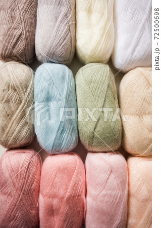 Pleasant to the touch multicolored threads in gentle tones 72500698