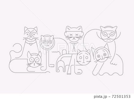 Cats Line Art 72501353