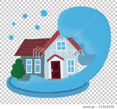 Vector illustration of a flooded house Vector illustration of a flooded house 72503970