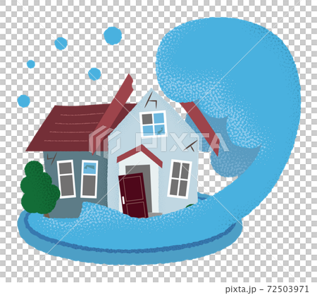 Vector illustration of a flooded house Vector illustration of a flooded house 72503971