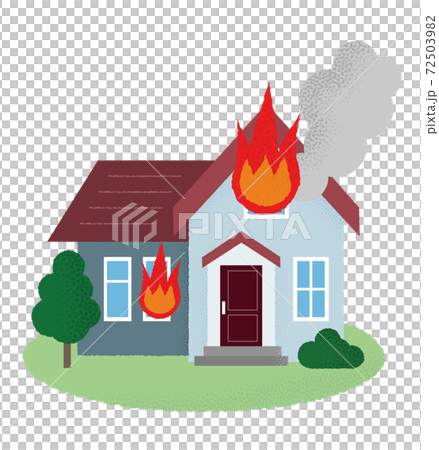 房子在火災中的矢量圖 72503982