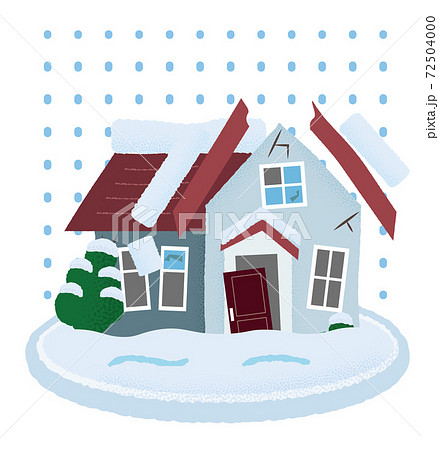 大雪の被害を受ける住宅のベクターイラスト 72504000