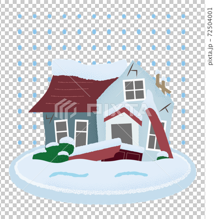 大雪の被害を受ける住宅のベクターイラスト 大雪の被害を受ける住宅のベクターイラスト 72504001