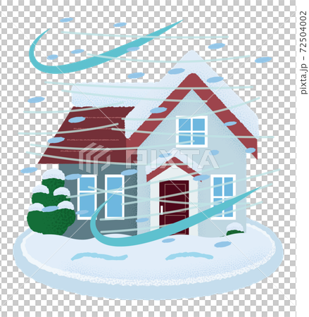 矢量圖的暴風雪損壞的房屋 72504002