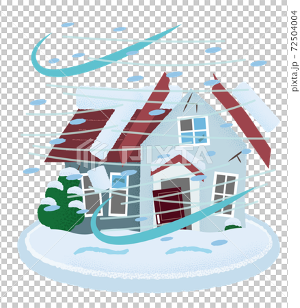 矢量圖的暴風雪損壞的房屋 矢量圖的暴風雪損壞的房屋 72504004