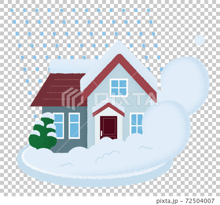 雪崩の被害を受ける住宅のベクターイラスト 72504007