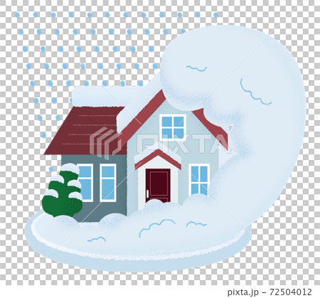 雪崩の被害を受ける住宅のベクターイラスト 72504012
