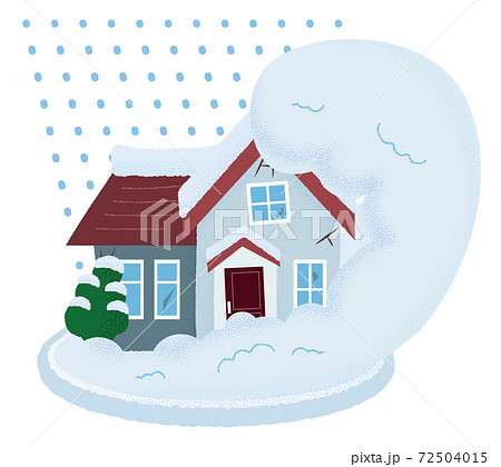 雪崩の被害を受ける住宅のベクターイラスト 雪崩の被害を受ける住宅のベクターイラスト 72504015