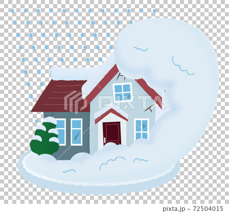 雪崩の被害を受ける住宅のベクターイラスト 雪崩の被害を受ける住宅のベクターイラスト 72504015