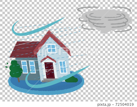 Vector illustration of houses suffering from typhoon damage Vector illustration of houses suffering from typhoon damage 72504019