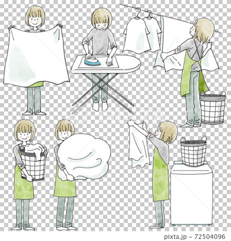洗濯などの家事をする人 洗濯などの家事をする人 72504096
