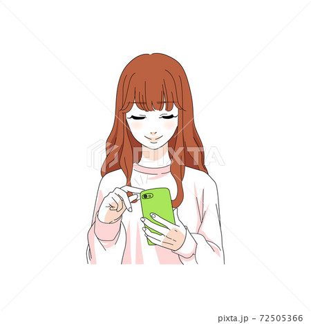 スマホを操作する女性 スマホを操作する女性 72505366