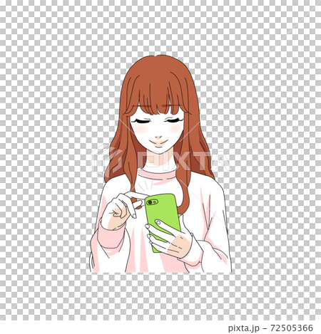 Woman operating a smartphone 72505366