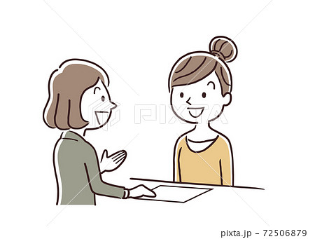 ベクターイラスト素材 女性 窓口 接客 受付 対応のイラスト素材