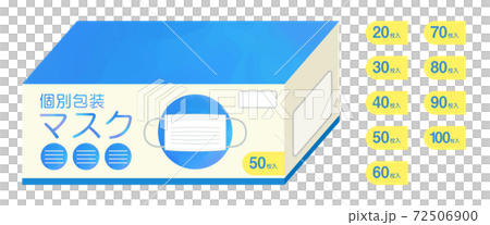 箱入りマスクのイラスト【個別包装マスク】 72506900