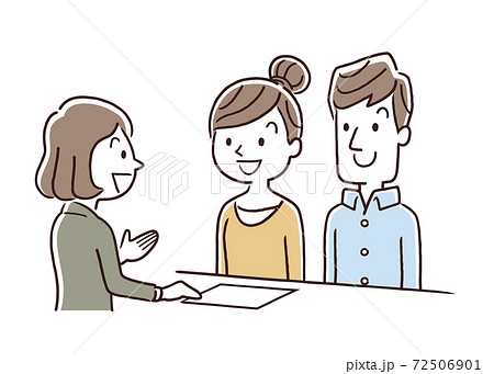 ベクターイラスト素材:夫婦、窓口、接客、受付、対応 ベクターイラスト素材:夫婦、窓口、接客、受付、対応 72506901
