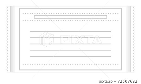 個包装された不織布マスクの線画イラスト 個包装された不織布マスクの線画イラスト 72507632