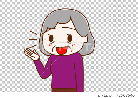 笑顔で明るく案内する高齢の女性 72508640
