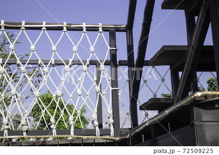 Canopy bridge on summer field Canopy bridge on summer field 72509225
