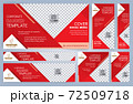 Set of Red and Black Web banners templates, Standard sizes with space. Vector illustration 72509718