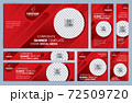 Set of Red and Black Web banners templates, Standard sizes with space. Vector illustration 72509720