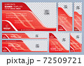 Set of Red and Black Web banners templates, Standard sizes with space. Vector illustration 72509721