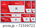 Set of Red and Black Web banners templates, Standard sizes with space. Vector illustration 72509722