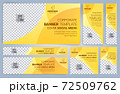 Set of Yellow and Black Web banners templates, Standard sizes with space. Vector illustration 72509762
