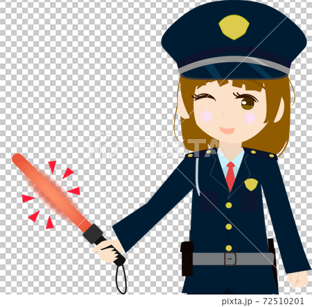 Illustration of the upper body of a cute girl guard to guide 72510201