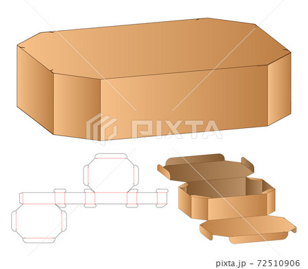 Box packaging die cut template design. 3d mock-up 72510906