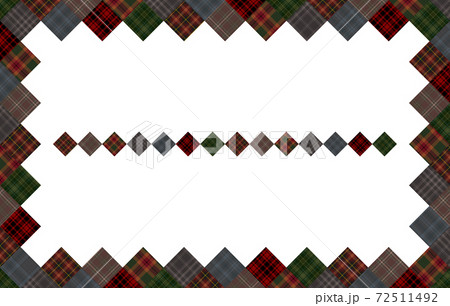飾り枠&飾り罫 パッチワーク 秋冬色のタータンチェック 飾り枠&飾り罫 パッチワーク 秋冬色のタータンチェック 72511492