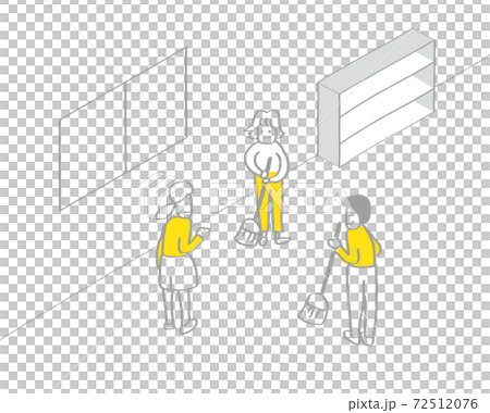 學校生活簡單線條畫手繪插畫清洗時間 72512076