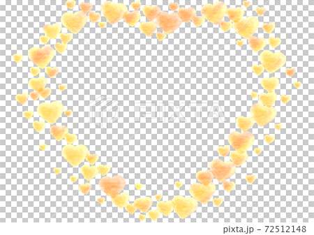 An orange frame where hearts gather to form a big heart An orange frame where hearts gather to form a big heart 72512148