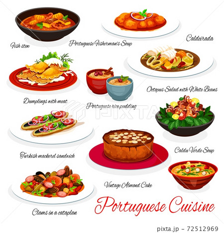 Portuguese seafood and fish dishes with desserts 72512969