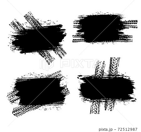 Tire prints black spots, car tyre tracks isolated Tire prints black spots, car tyre tracks isolated 72512987