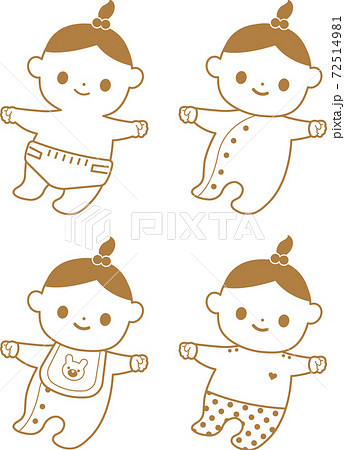 赤ちゃん　イラスト　セット 72514981