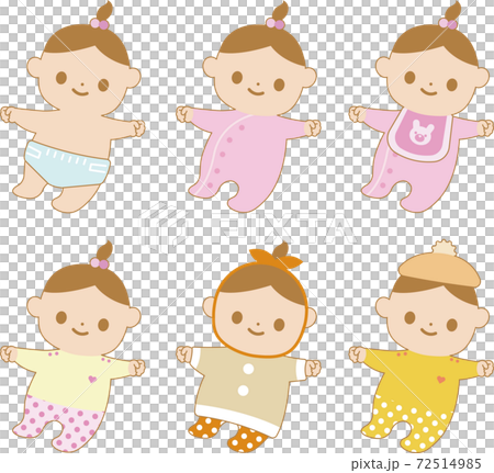 赤ちゃん　イラスト　セット 72514985