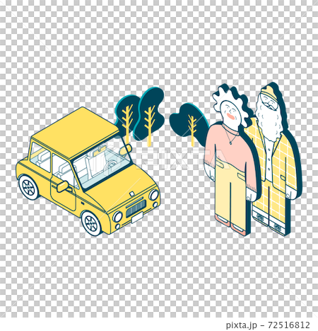 Car and senior couple Car and senior couple 72516812