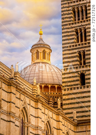 Bell tower and dome of Siena Cathedral, Italy 72517326