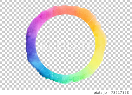 Beautiful rainbow-colored ring watercolor illustration 72517558