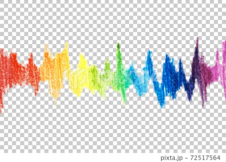 手描きのギザギザイラスト 色鉛筆のイラスト素材