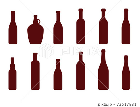 Big Set of silhouette wine bottles. Vector Big Set of silhouette wine bottles. Vector 72517831