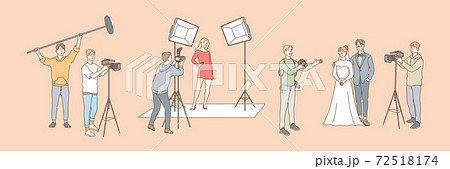 Photography and shooting, journalism set concept Photography and shooting, journalism set concept 72518174