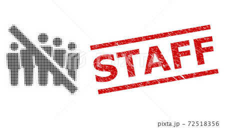 Distress Staff Seal Stamp and Halftone Dotted No People Crowd Distress Staff Seal Stamp and Halftone Dotted No People Crowd 72518356